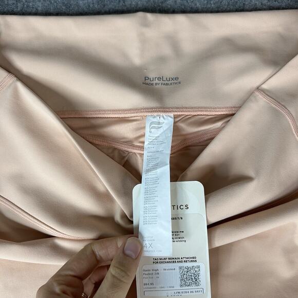 Fabletics Oasis High Waisted 7/8 Leggings Womens 4X Light Pink Athleisure - Picture 2 of 11